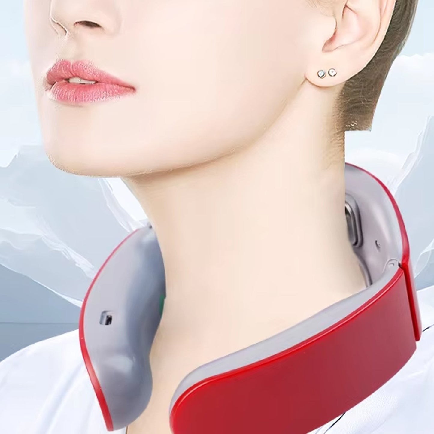 4 Heads Smart Electric Neck And Back Pulse Massager (1 Pc Mix Design)